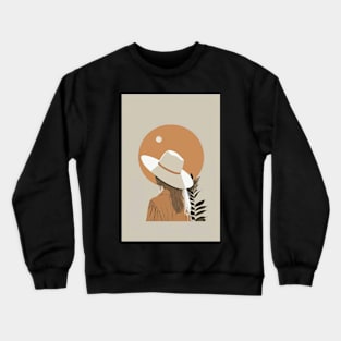 Aesthetic Vintage Minimalist Bohemian Style Minimal Boho Art Crewneck Sweatshirt